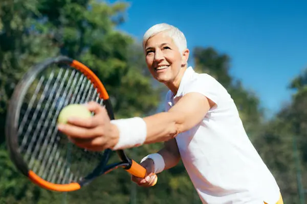 Woman playing tennis