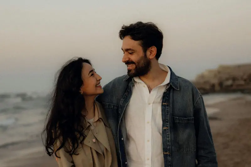Couple smiling