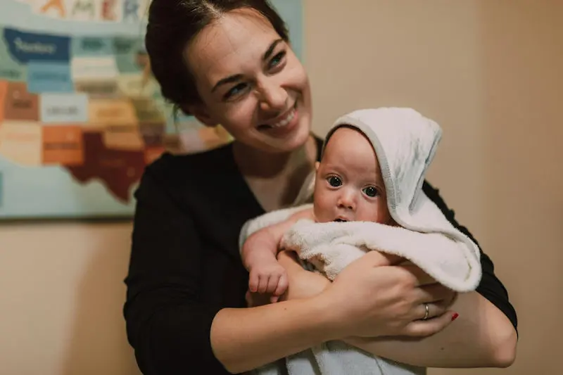 Woman and baby