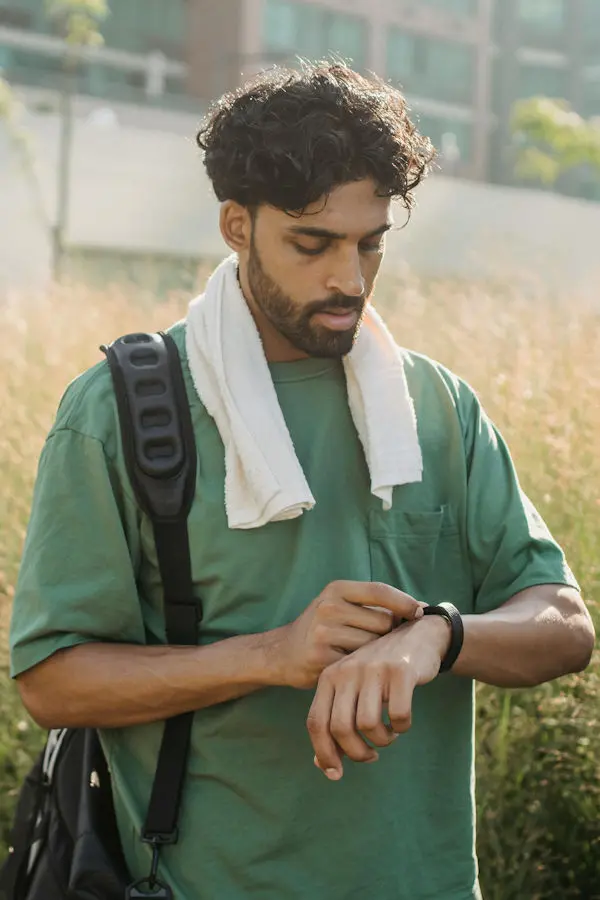 Man looking at his watch